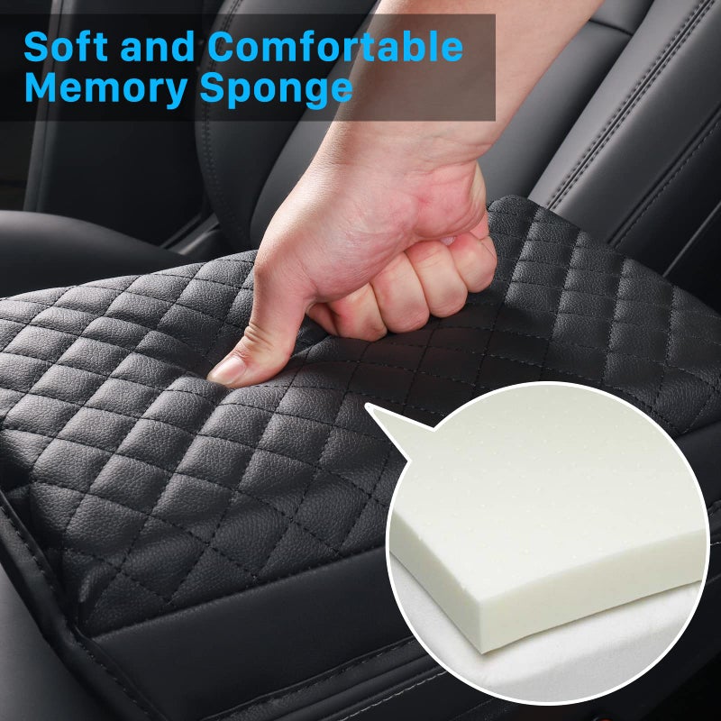 Carwiner Center Console Cover for Tesla Model 3 Model Y  PU Leather Armrest Box Cushion Protector Accessories - Image 4